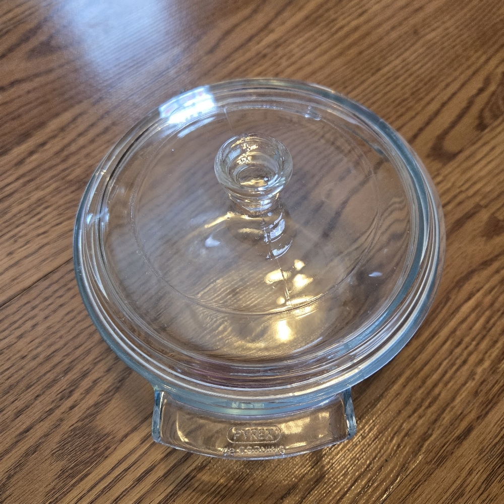 Vintage PRYEX Round Casserole Clear Glass Baking Dish with Lid 451 France X Bake